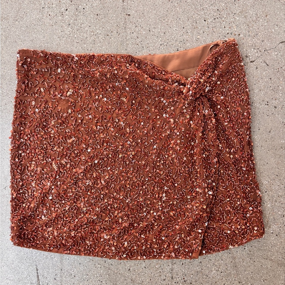 Retrofete Mini Slit Skirt - Rust